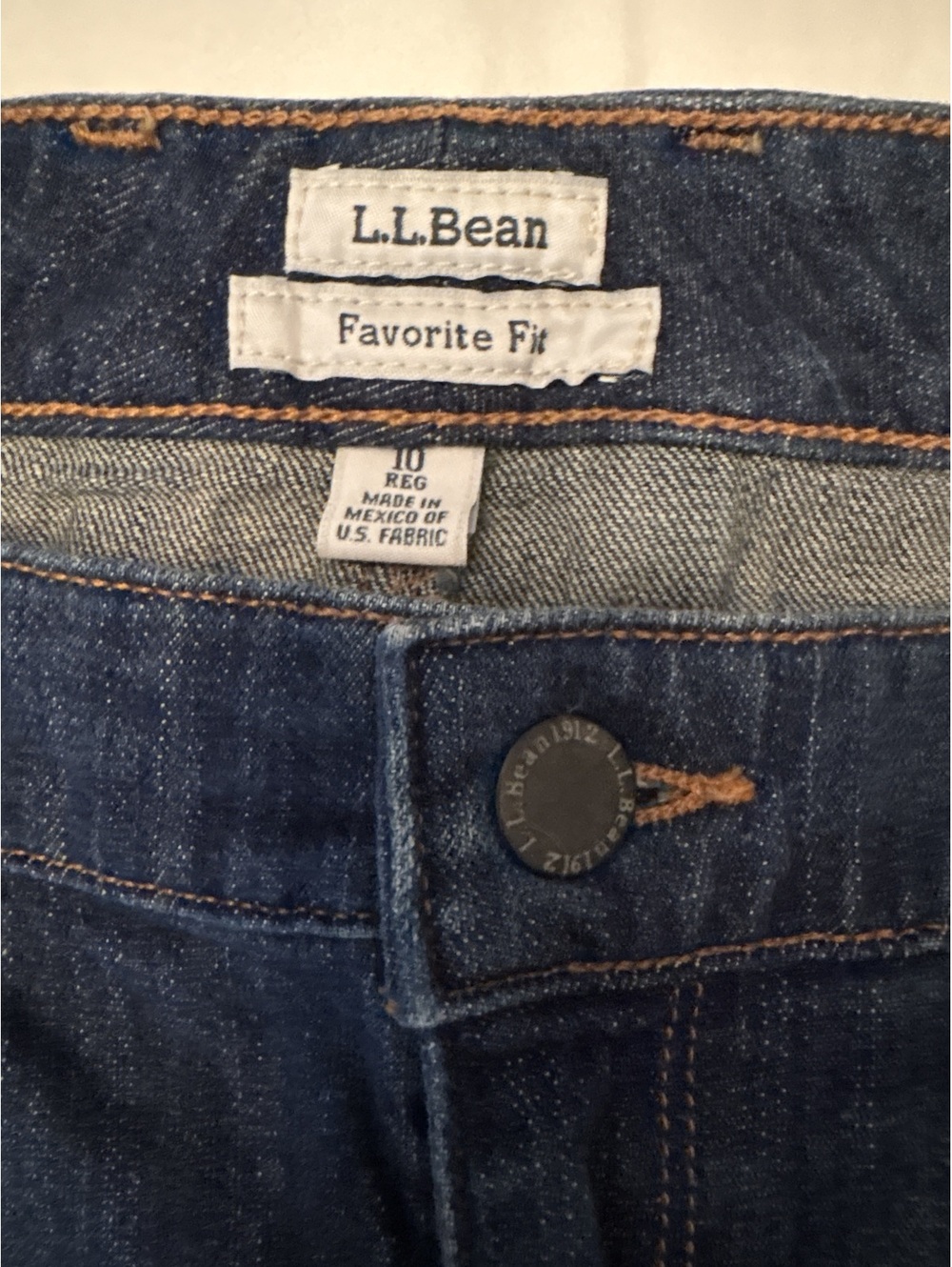 LL Bean “Favorite Fit” Blue Jean Skirt 10